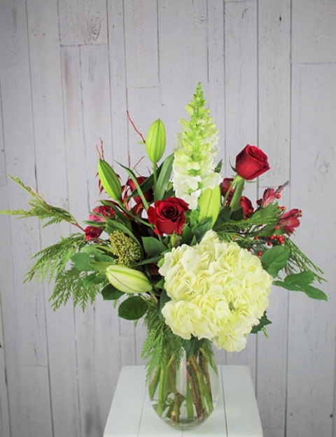 Picture of Florist Choice for Christmas in a Vase,  $130.00 Value