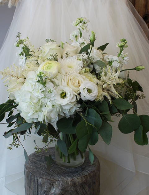 All white bouquet $195.00